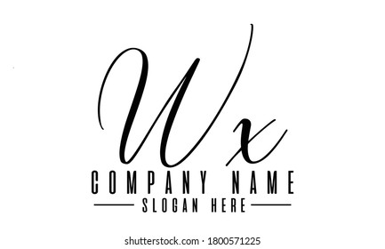 Diseño de logotipo de letra Wx, plantilla de vector de diseño de logotipo Wx inicial