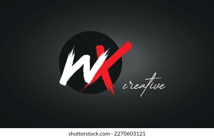 WX Letters Brush Paint Logo icon, Elegant Vector Design