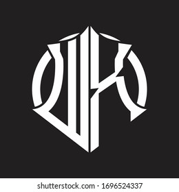 WX Logo monogram with emblem and circle rounded design template