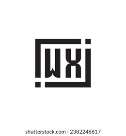 WX minimalist geometric symbol logo in high quality professional design that will print well across any print media
