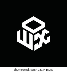 Logo de monograma WX con 3 plantillas de diseño de estilo cubo aisladas en fondo negro