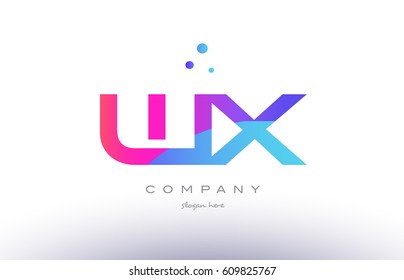 wx w x  creative pink purple blue modern dots creative alphabet gradient company letter logo design vector icon template