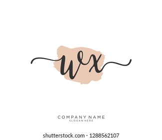 WX W X Initial handwriting logo template