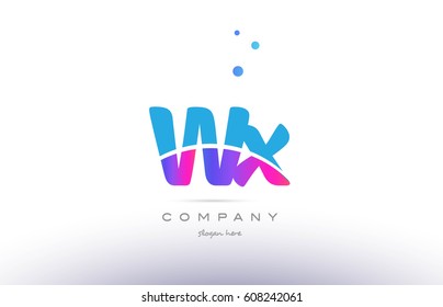 wx w x  pink purple blue white uppercase lowercase modern creative alphabet gradient company letter logo design vector icon template