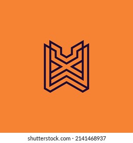 WX XW logo. the letter W and X perfectly combined into a new, modern and original Logo