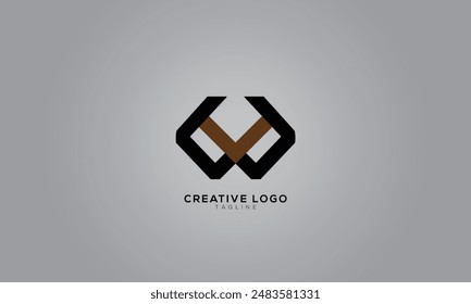 WX XW WV VW Abstract initial monogram letter alphabet logo design