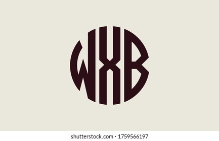 WXB Circle Emblem Abstract Monogram Letter Mark Vector Logo Template