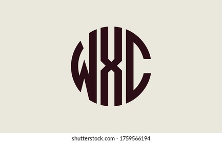 WXC Circle Emblem Abstraktes Monogramm Buchstaben Zeichen Vektorlogo Vorlage