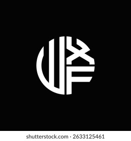 WXF logo WXF icono WXF monograma WXF letra minimalista Círculo plano Diseño de logotipo abstracto moderno único.
