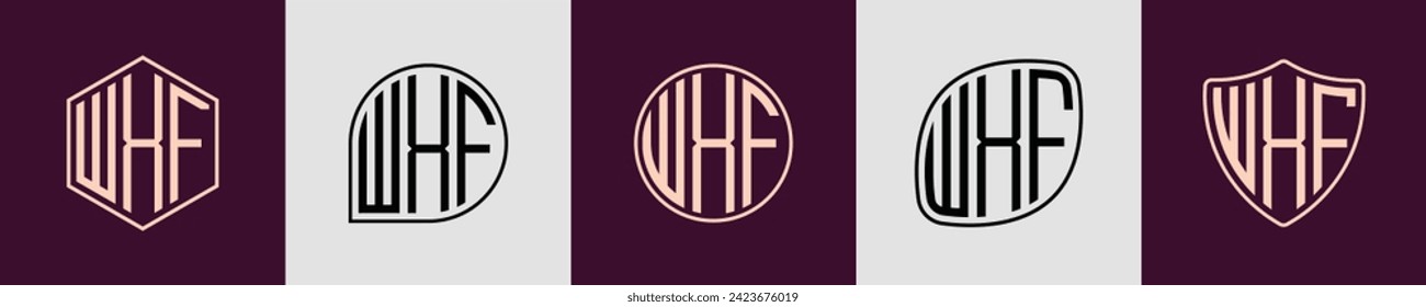 WXF modern initial monogram logo design vector. It will be suitable for which company or brand name start those initial.