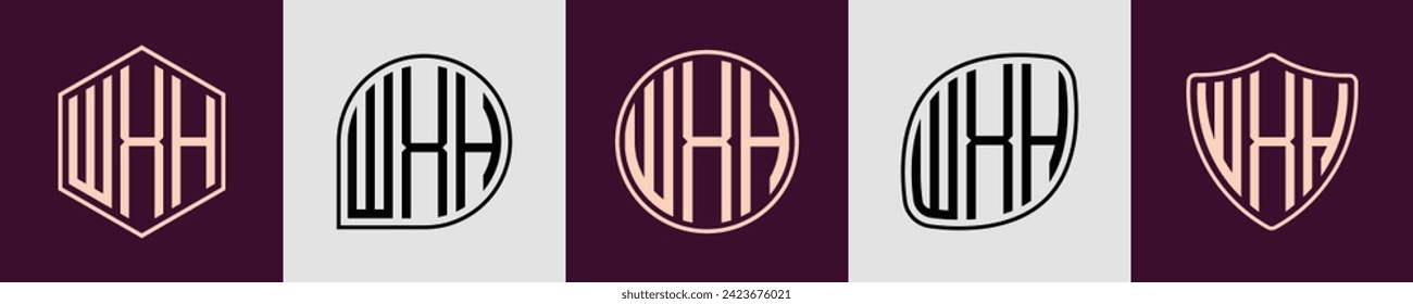 Vector de diseño de logotipo de monograma inicial moderno WXH. Será adecuado para qué empresa o nombre de marca inician esas iniciales.