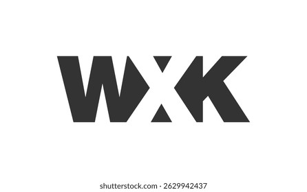 WXK logo design. Initial letter W X K bold font style for tech startups, consulting, corporate branding. Creative company name, headlines typography identity, trendy logotype. Vector illustration.