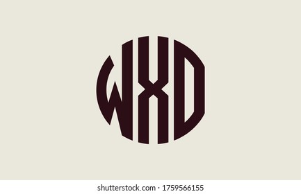 WXO Circle Emblem Abstract Monogram Letter Mark Vector Logo Template