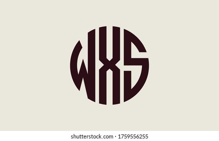WXS Circle Emblem Abstraktes Monogramm Buchstaben Zeichen Vektorlogo Vorlage