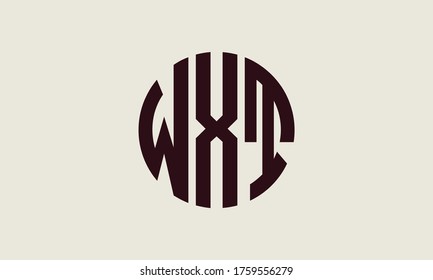 WXT Circle Emblem Abstract Monogram Letter Mark Vector Logo Template