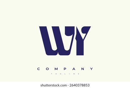 WY Abstract Geometric Logo Design. Modern and elegant logo design with simplistic typography elements, showcasing branding excellence.