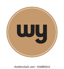 wy brown letters ,abstract background logo, design identity in circle, alphabet letter