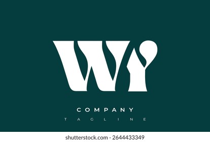 WY Creative Abstract Typography Logo Design. Elegant logo combining bold typography and creative shapes, ideal for branding and identity solutions.