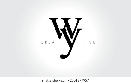 WY Elegant Serif Monogram Logo - Luxuriöses typografisches Kleinbuchstaben-Zeichen für modernes Branding
