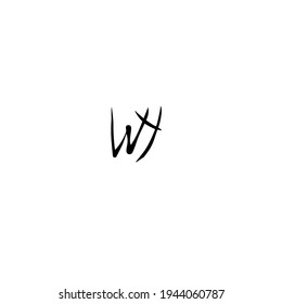 WY initial handwriting logo for identity
