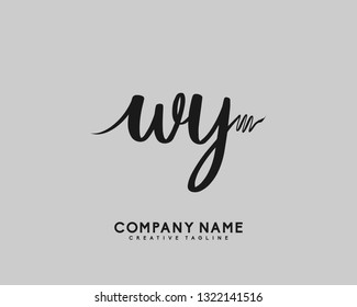 WY Initial Handwriting Logo Template Vector