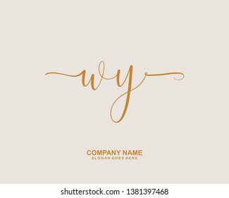 WY Initial handwriting logo vector