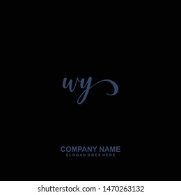 WY Initial handwriting logo vector