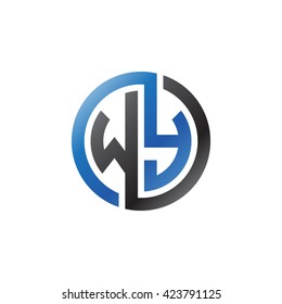 WY initial letters looping linked circle logo blue black