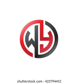 WY initial letters looping linked circle logo red black