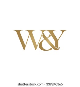 W&Y Initial logo. Ampersand monogram golden logo