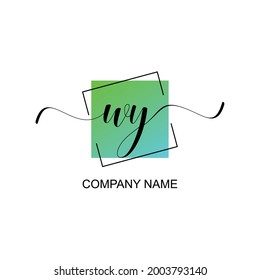 WY Initial Logo Handschrift typografische Vorlage