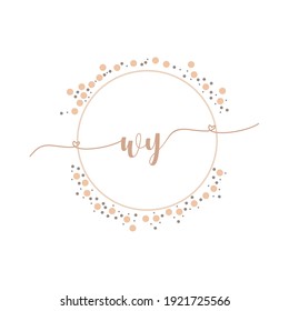 WY Initial monogram handwriting luxury illustration