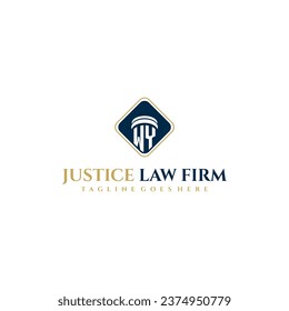 WY initial monogram for lawfirm logo ideas with creative polygon style design