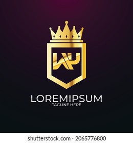 WY initial shield logo design Inspiration, crown royal logo template 