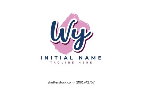 Wy Initials, handwriting logo vector