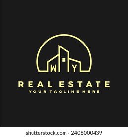 WY initials homes modern building company logo vector.eps