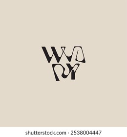 WY letter bold style and luxury concept curved typography monogram elegant initial logo