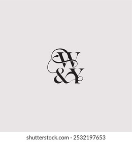 WY letter elegant and luxury concept bold serif initial calligraphy wedding concept monogram