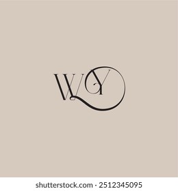 WY letter elegant and luxury style dinamyc curvy initial concept monogram wedding logo