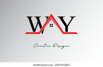 WY Letter House Logo – Creative Real Estate Monogram with Roof Icon and Home Shape for Property, Architecture and Modern Branding
