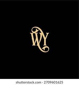 WY letra conceito real inicial Barock estilo design monograma logotipo moderno