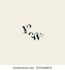 WY letter wedding monogram elegant fancy curve logo bold and hairline initial