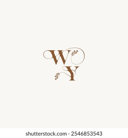 WY letter wedding monogram logo initial elegant curve organic bold and hairline monogram