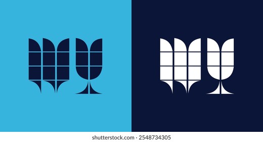 WY logo design with tile shape. Minimalist and modern vector illustration design suitable for business or brand
