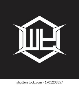 WY Logo monogram with hexagon and four taper shape design template