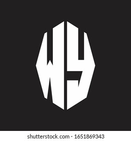WY Logo monogram with octagonal ribbon style design template