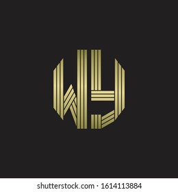 WY Logo monogram outline style linked isolated with gold colors