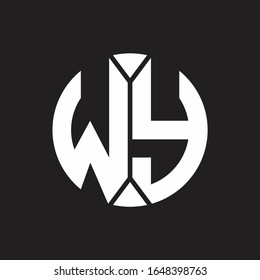 WY Logo monogram with piece circle ribbon style