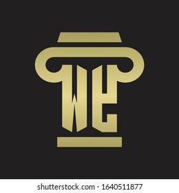 WY Logo monogram with pillar style design template with gold colors