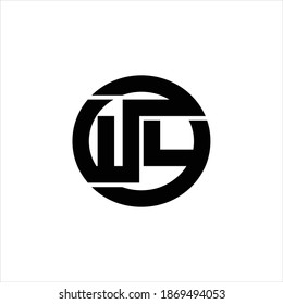 Monograma del logotipo WY con la plantilla de diseño de banda de línea redondeada sobre fondo blanco